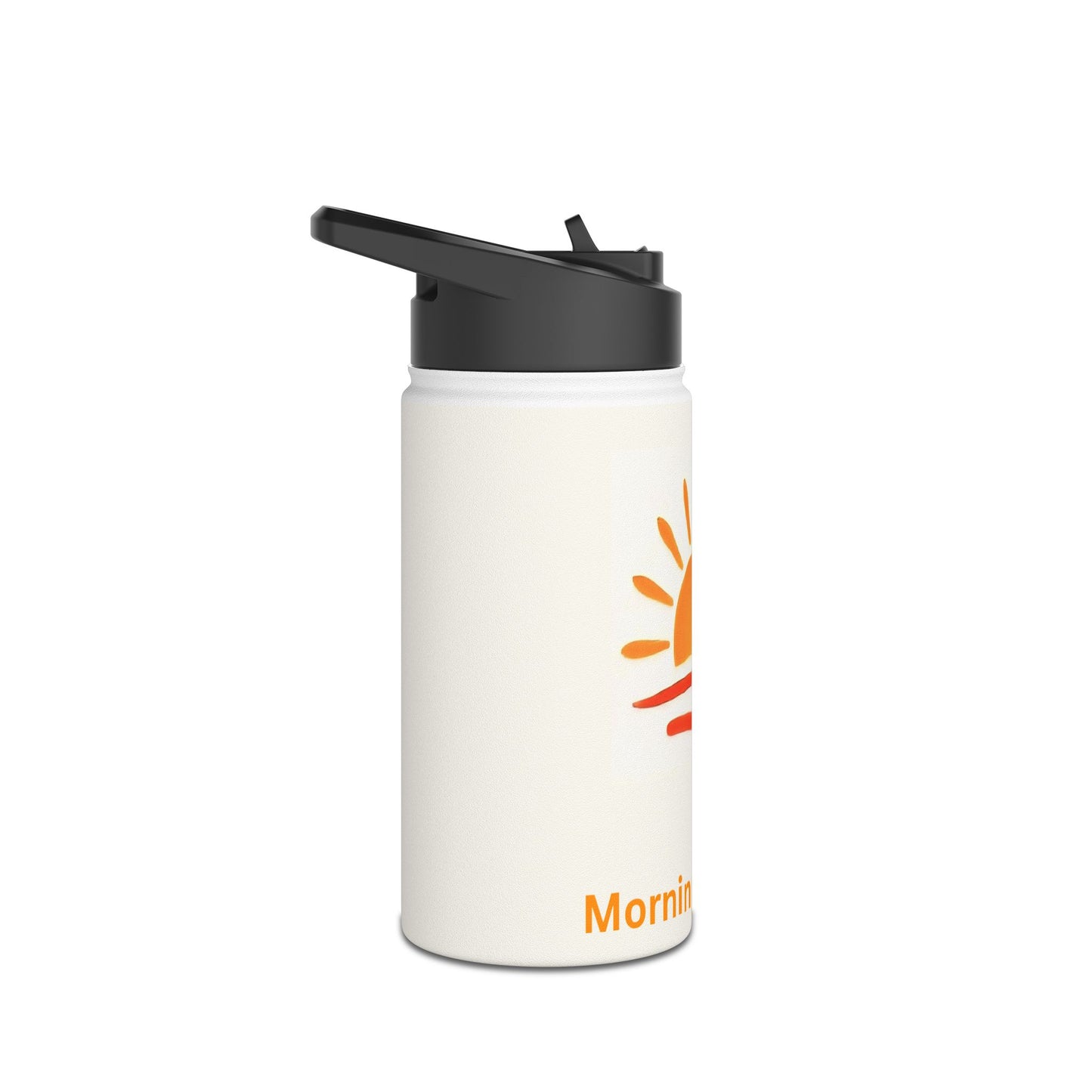 Morning Rhythm Stainless Steel Water Bottle — Sunrise Design, Insulated Travel Bottle